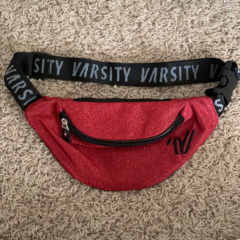 Red sparkle fanny pack